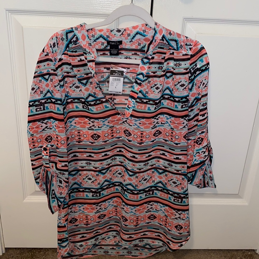 Aztec Print Blouse
